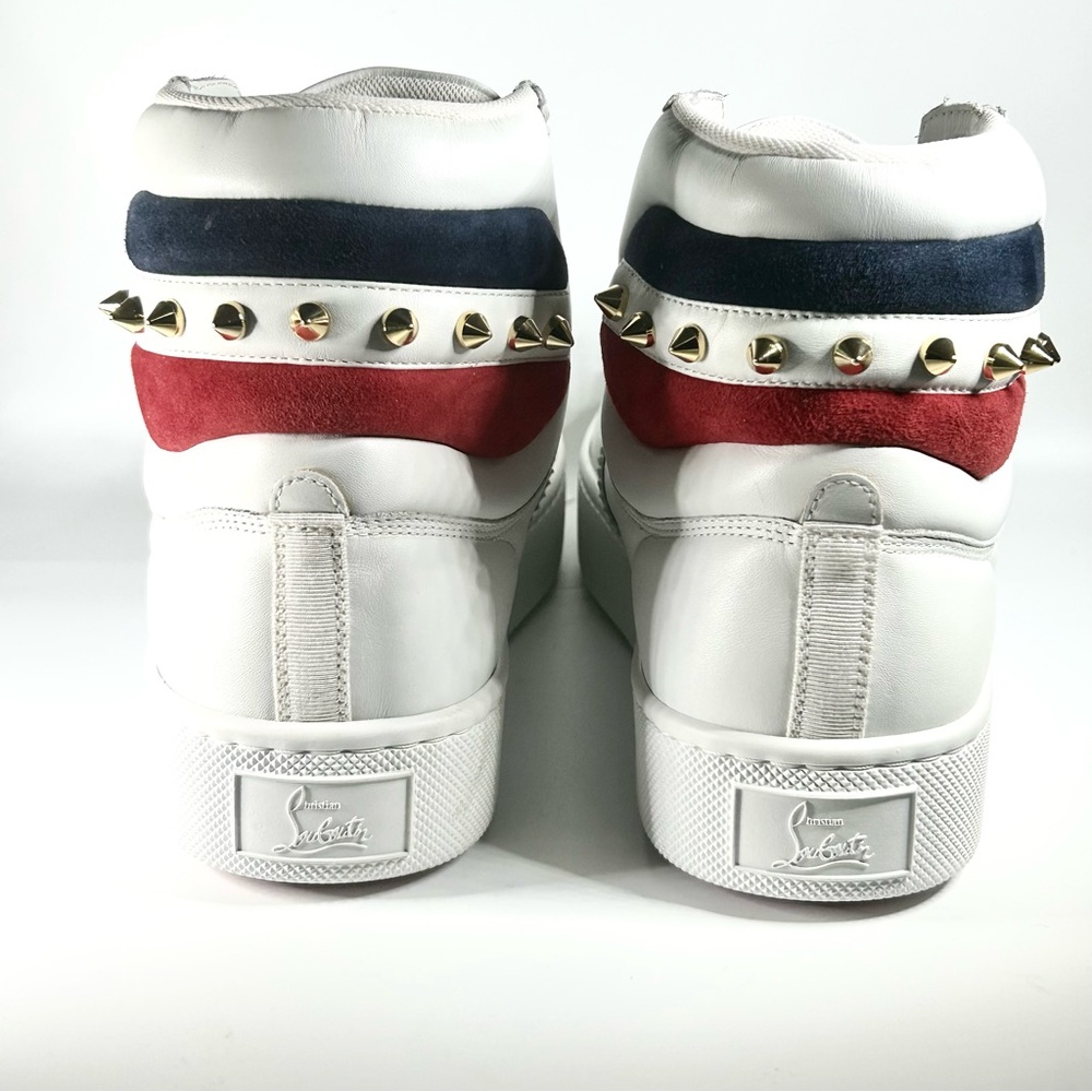 New Christian Louboutin Top Rui Spikes Leather Sneakers Mens Size 42EU/9US - Picture 4 of 7